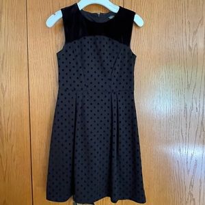 Black dress with black velvet polka dots size 4P